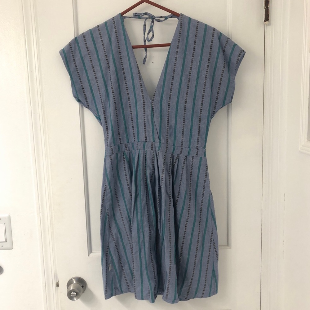 Sitka Striped V Neck Cotton Sundress